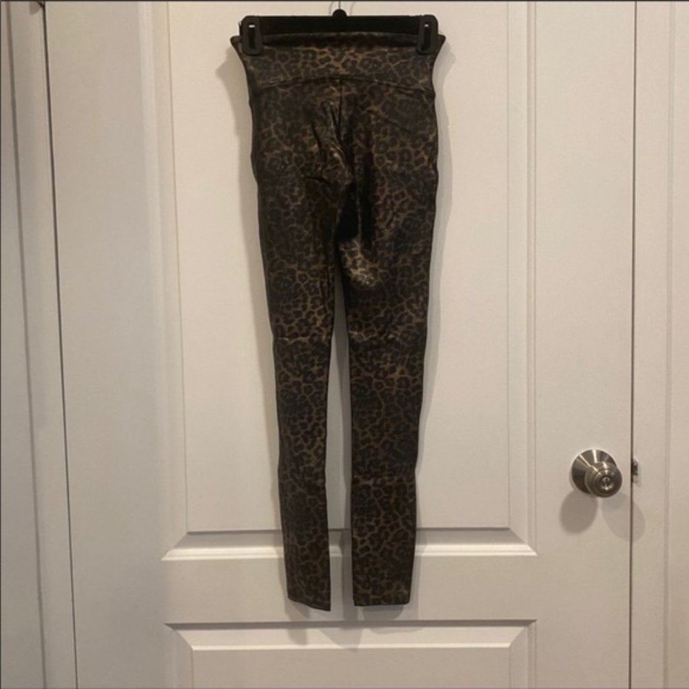 Spanx Faux Leather Leopard Print Leggings - Picture 6 of 6